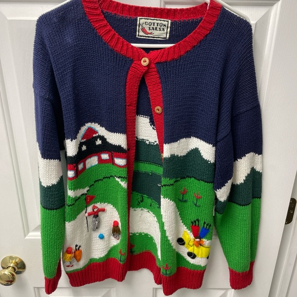 cotton salsa Other - Men's Colorful Golf Cardigan Sweater